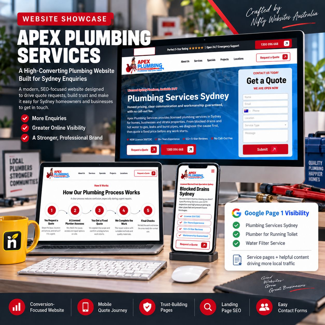 Hero visual for the web design and SEO service
