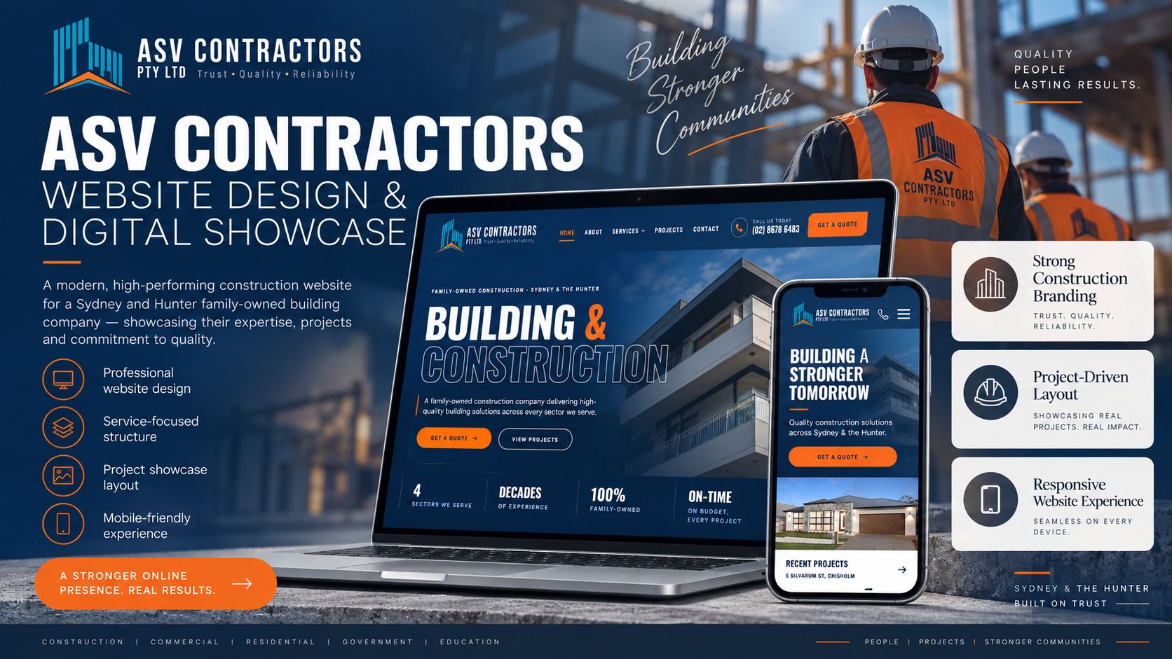 ASV Contractors website by Nifty Websites Australia