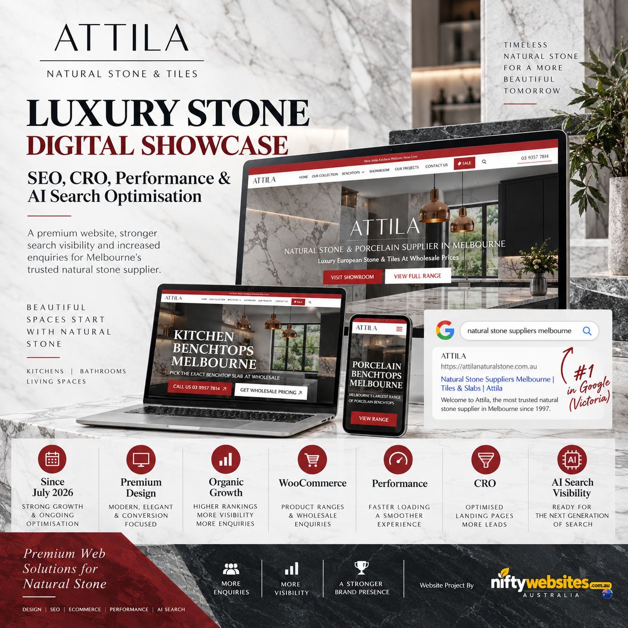 Attila's Natural Stone homepage design