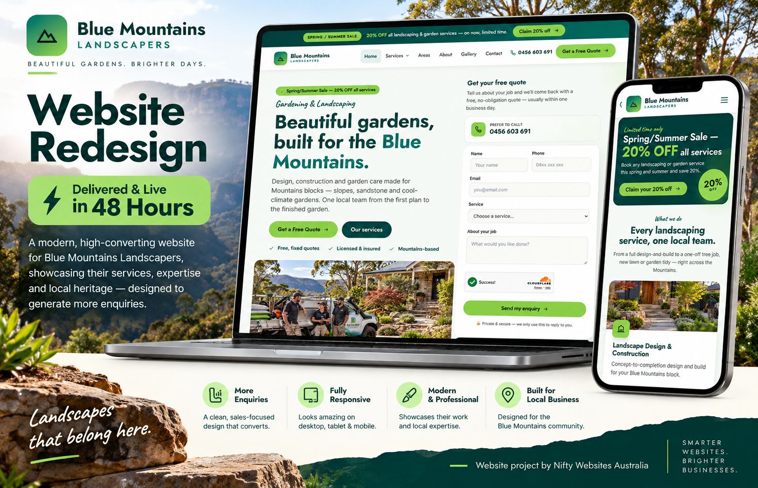 A website designed and built by Nifty Websites Australia