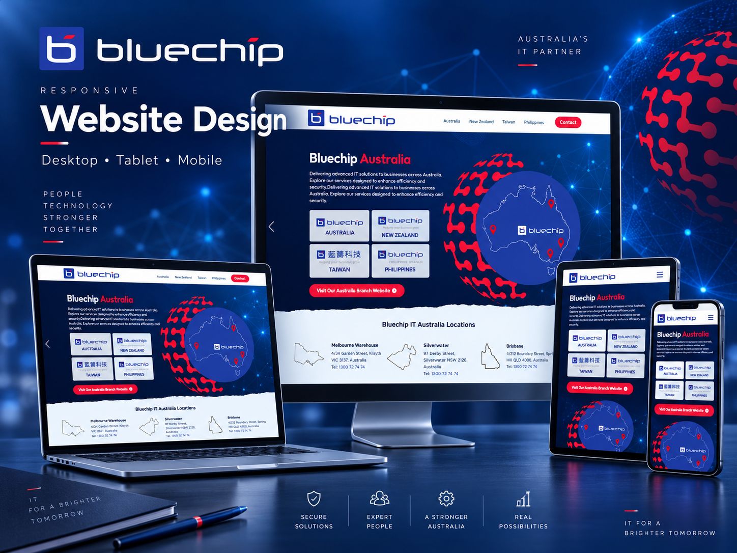 Blue Chip IT website on mobile