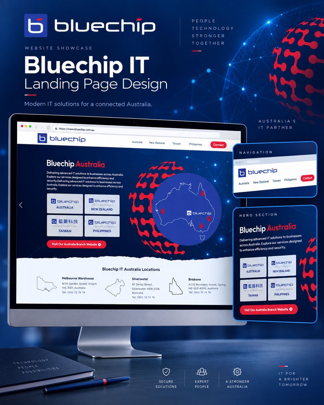Blue Chip IT website designed by Nifty Websites Australia