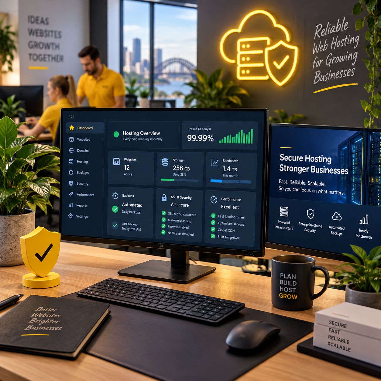 Business web hosting illustration