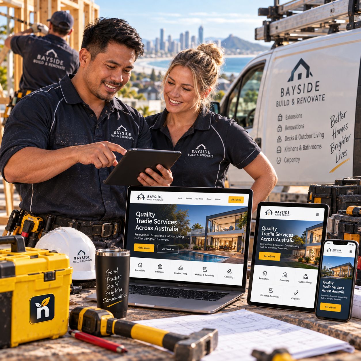 Hero visual for the construction companies website service