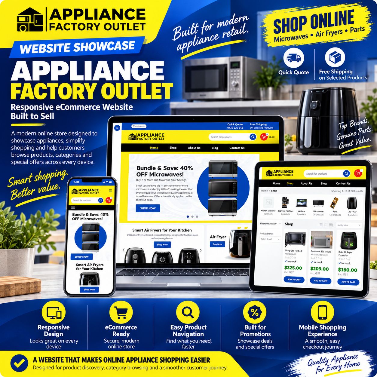 A e-commerce website designed and built by Nifty Websites Australia