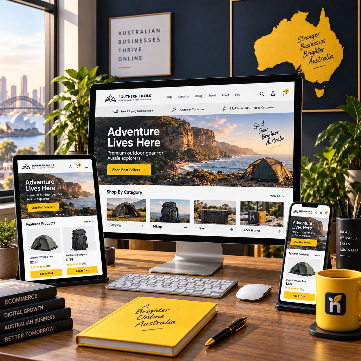 Example one-page homepage concept designed by Nifty Websites Australia