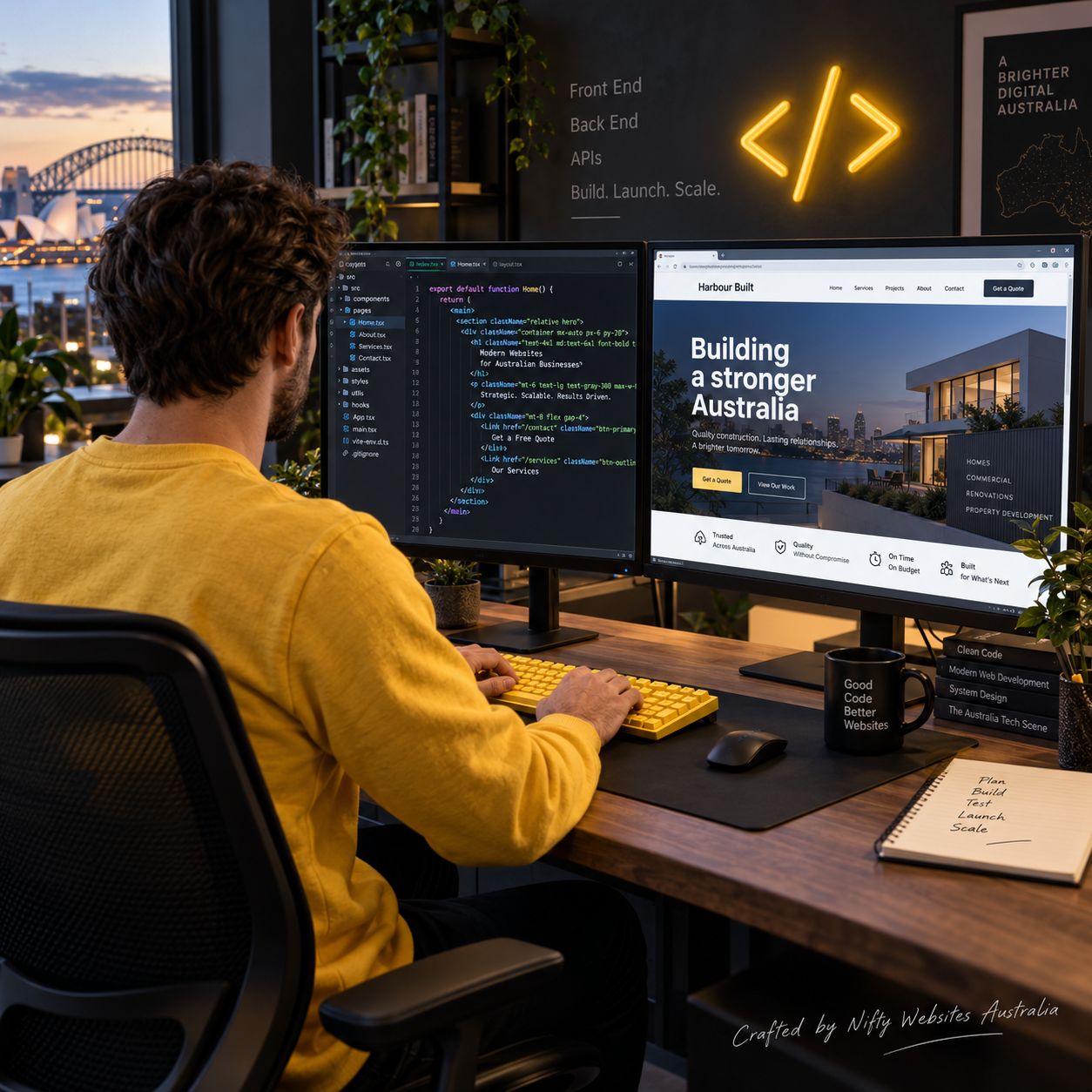 Full-stack web development illustration