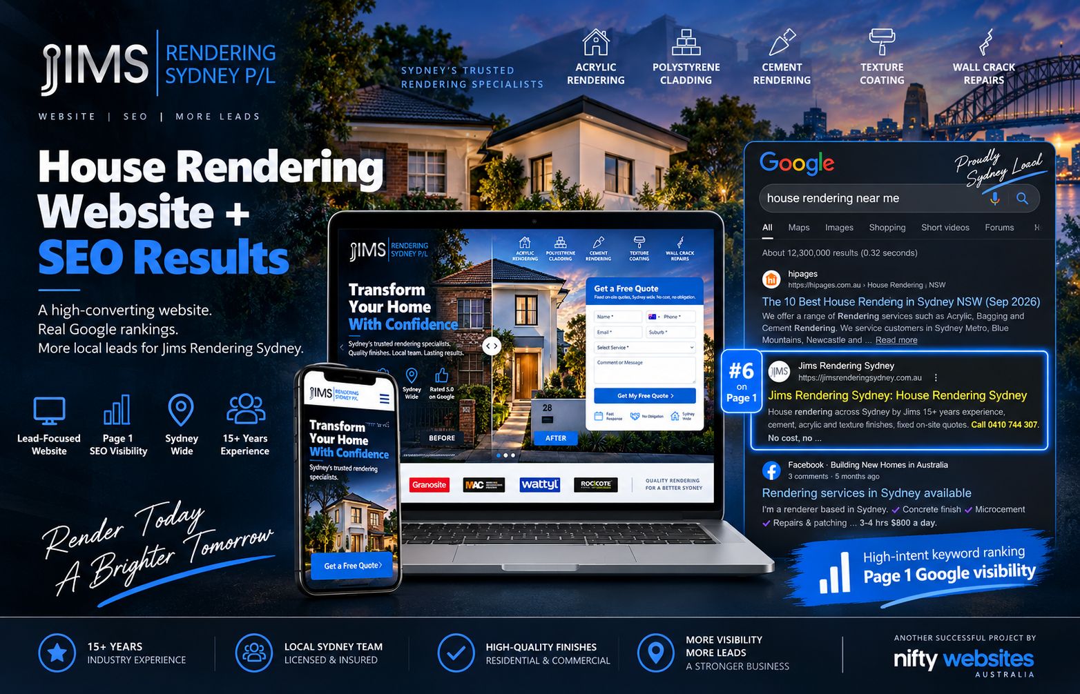 A website designed and built by Nifty Websites Australia