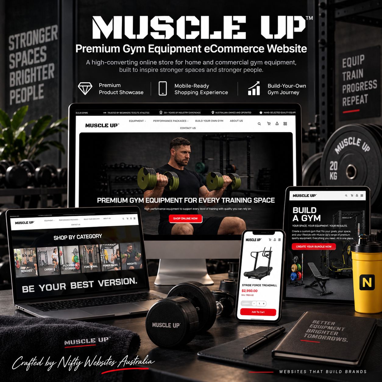 Muscle Up eCommerce website home page