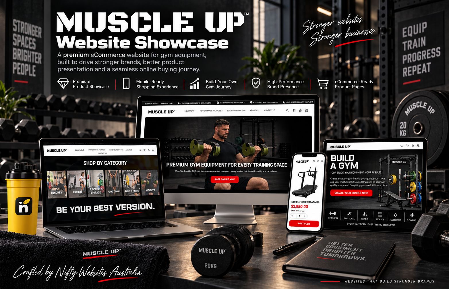 Muscle Up website by Nifty Websites Australia