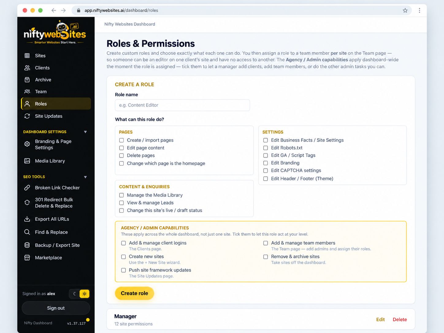 Roles & permissions