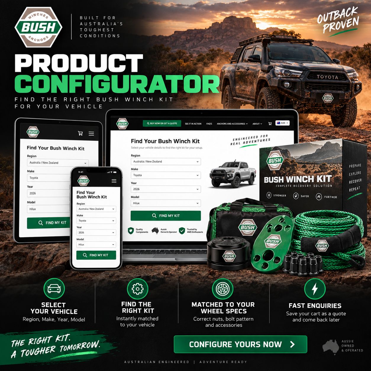 Bush Winch product configuration and pricing