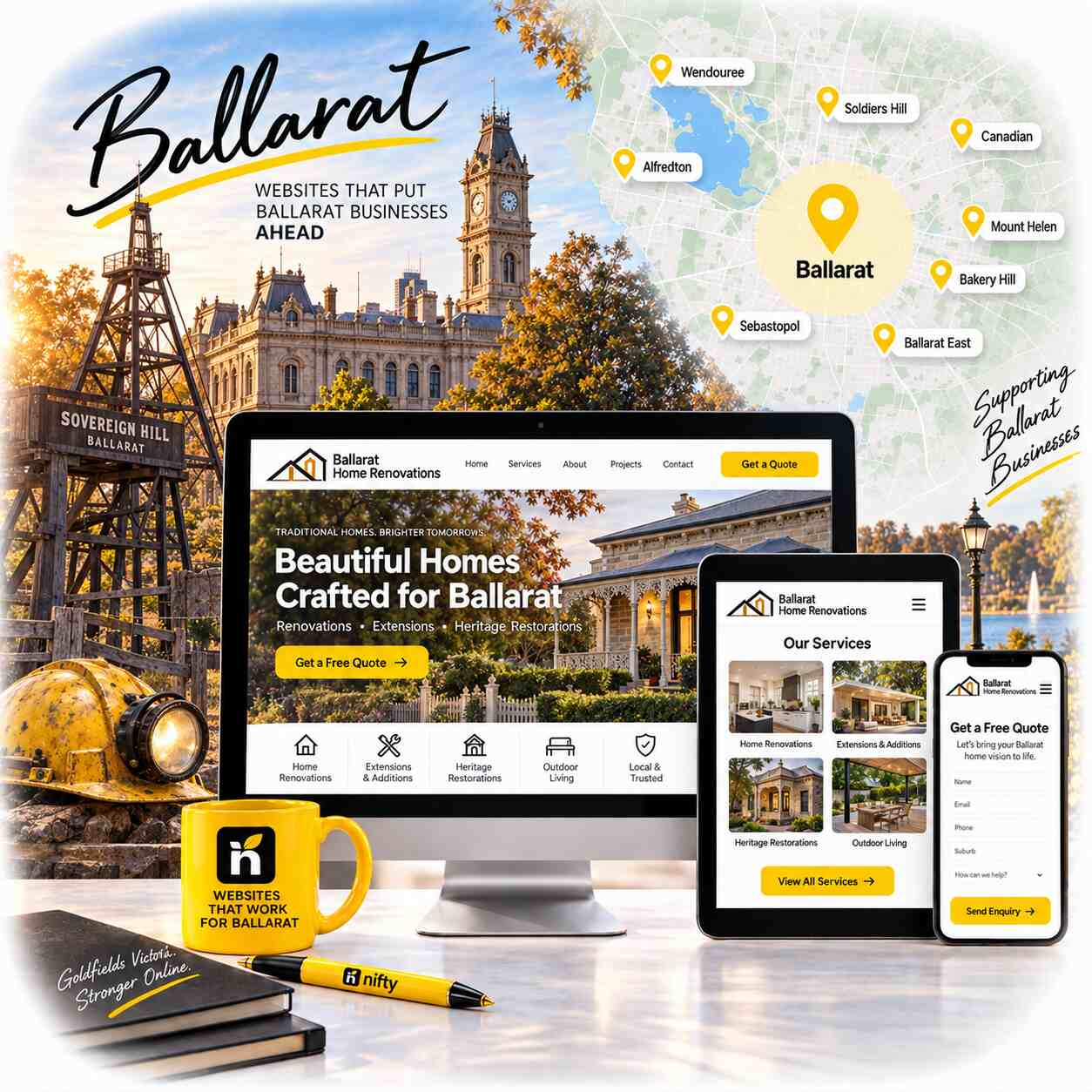 Web design services for Ballarat businesses by Nifty Websites Australia