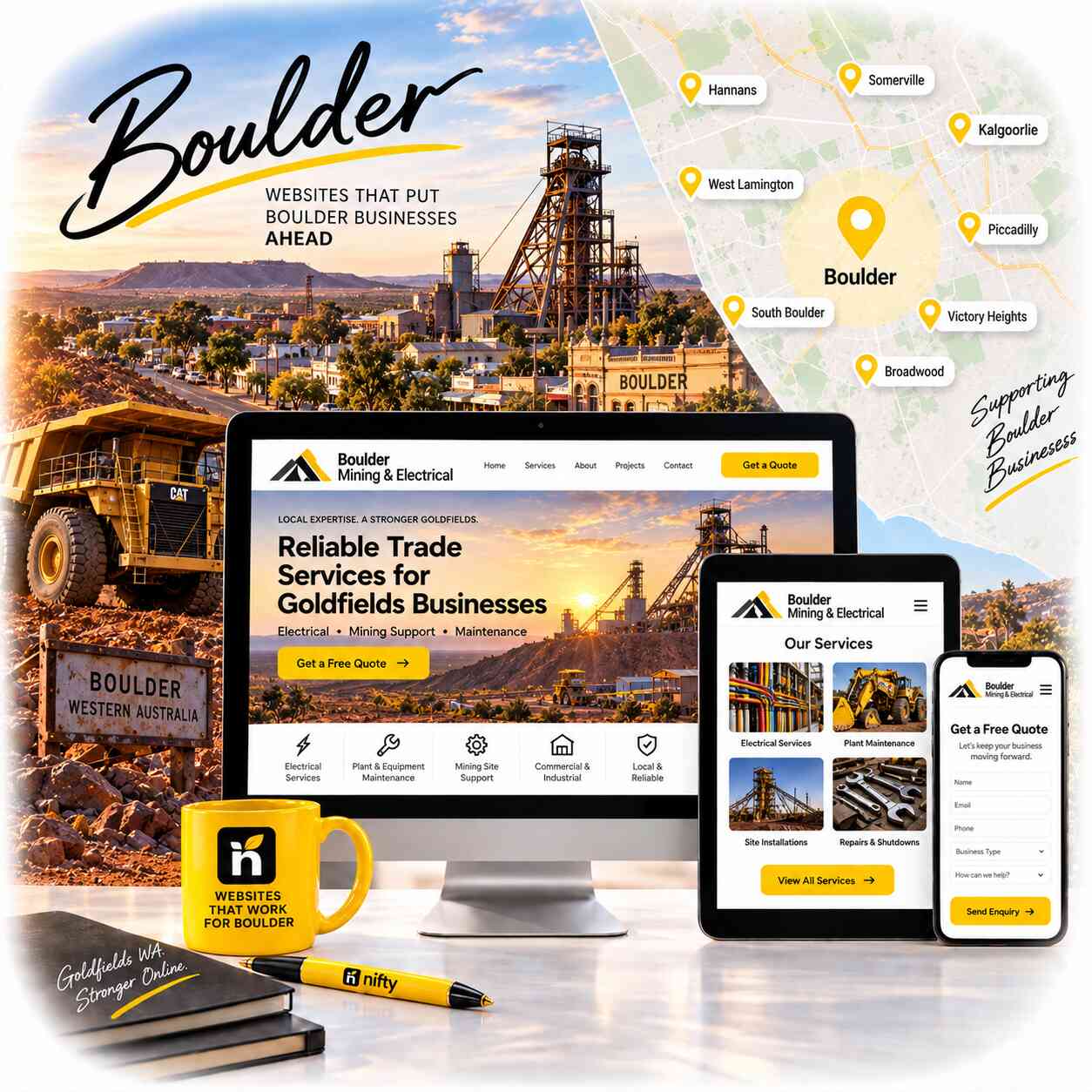 Web design services for Boulder WA businesses by Nifty Websites Australia