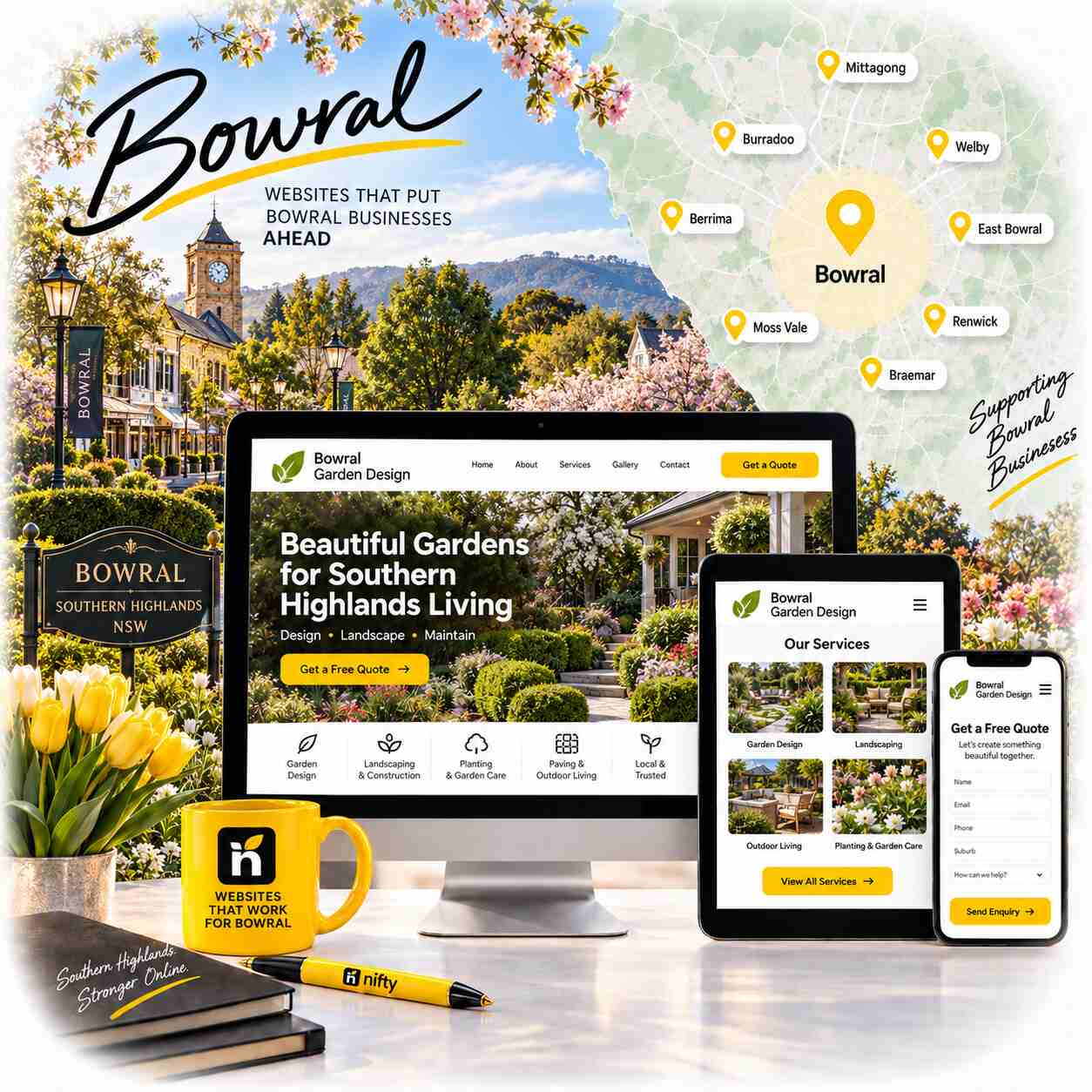 Web design services for Bowral businesses by Nifty Websites Australia