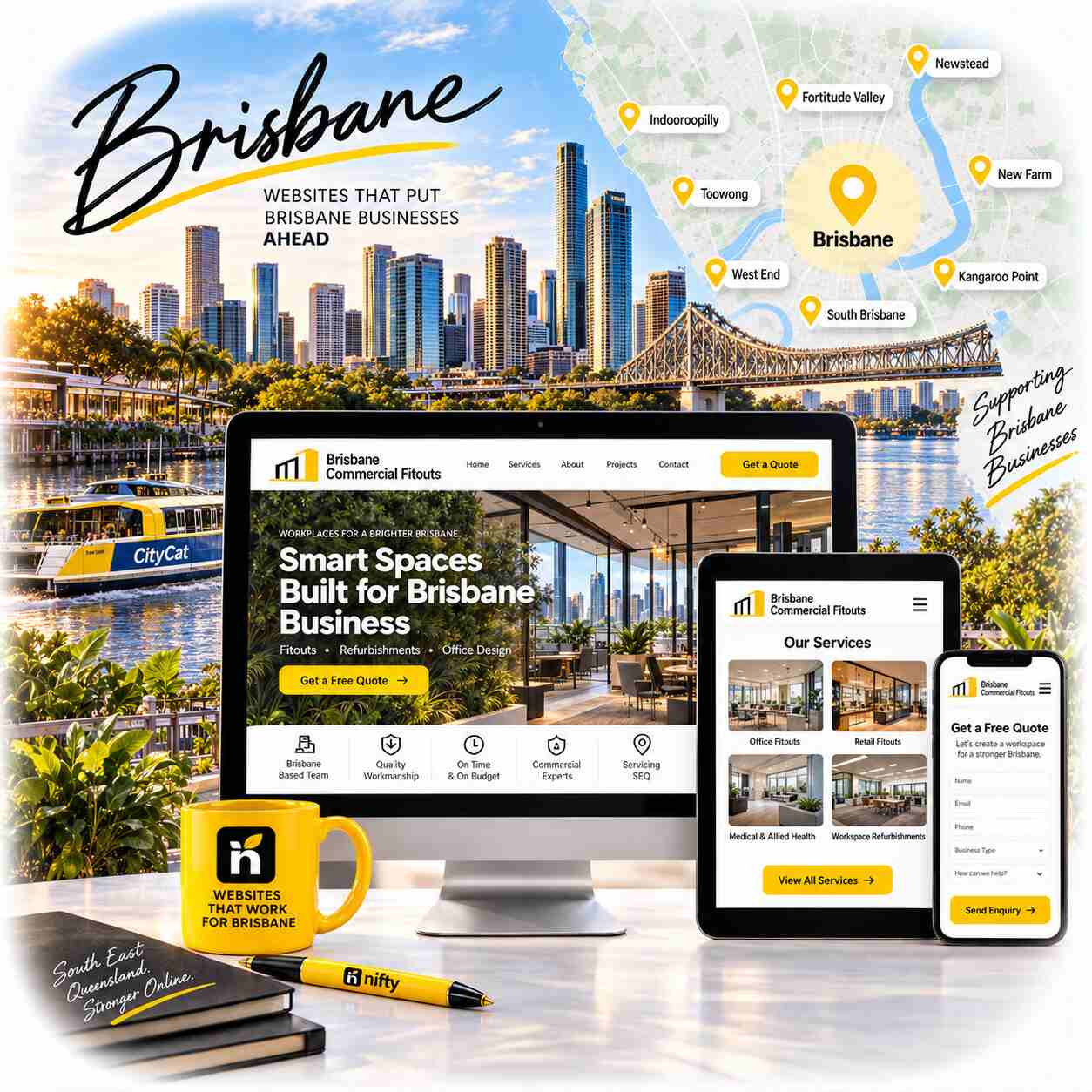 Web design services for Brisbane businesses by Nifty Websites Australia