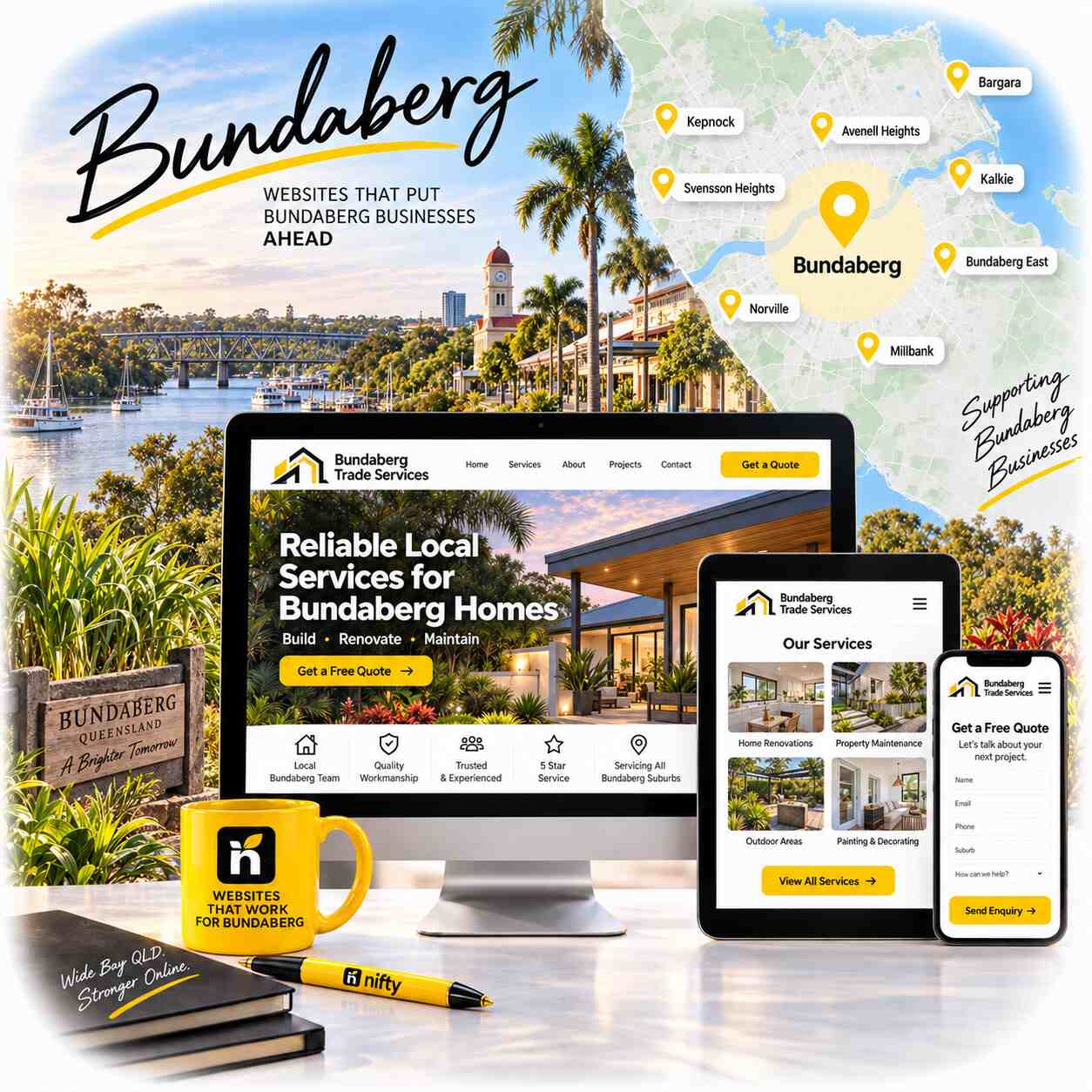 Web design services for Bundaberg businesses by Nifty Websites Australia