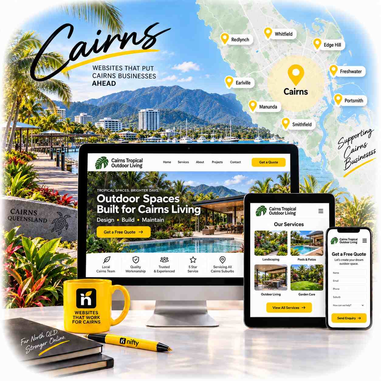 Web design services for Cairns businesses by Nifty Websites Australia