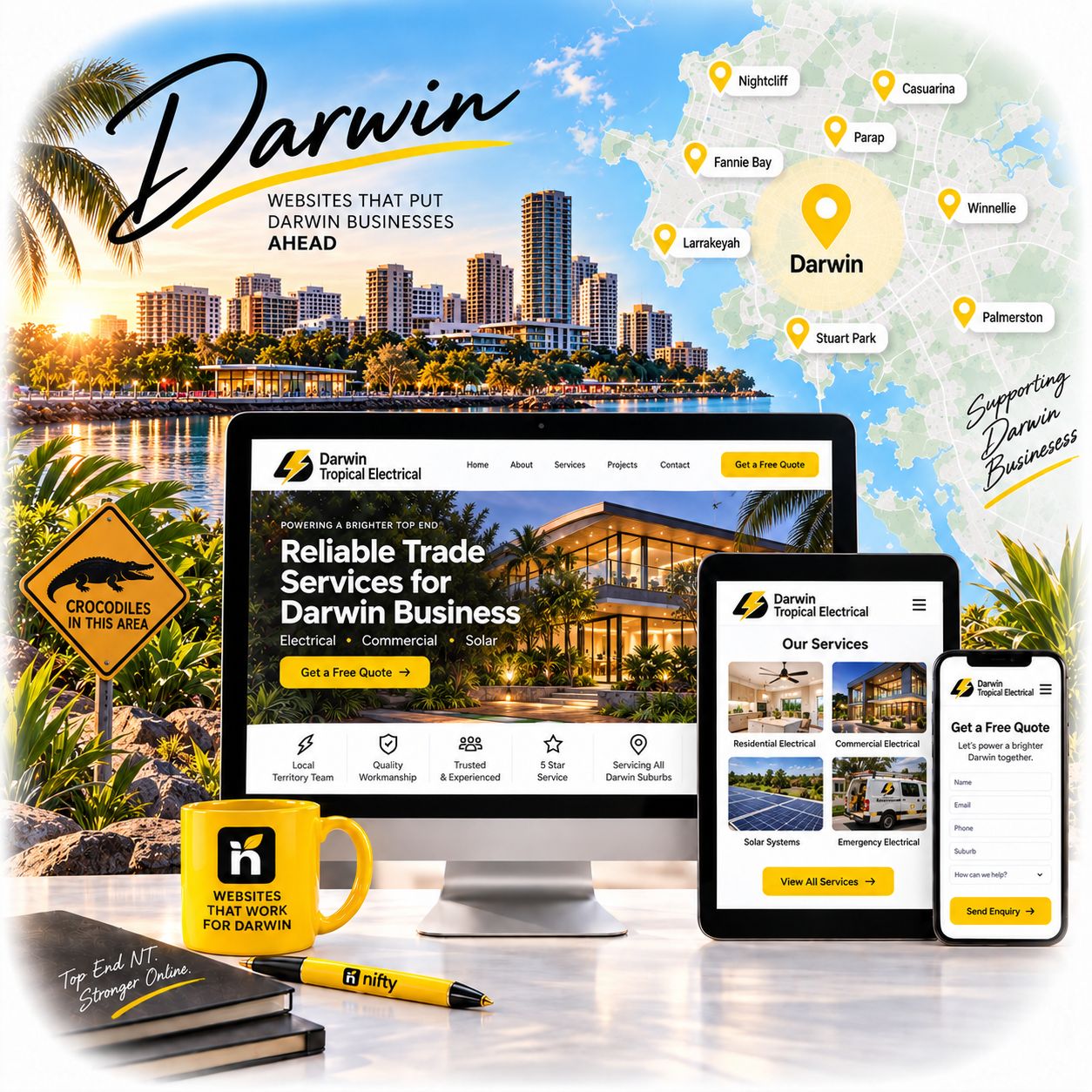 Hero visual for the Darwin web design service