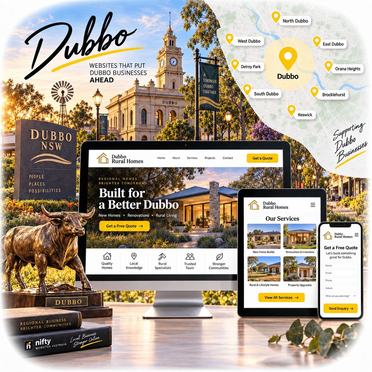 Hero visual for the Dubbo web design service