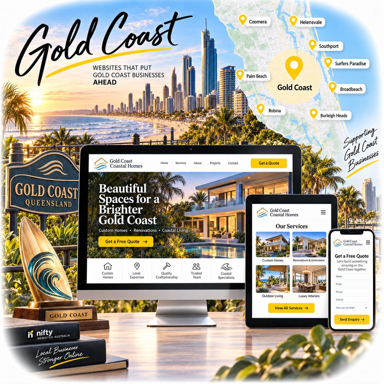 Hero visual for the Gold Coast web design service