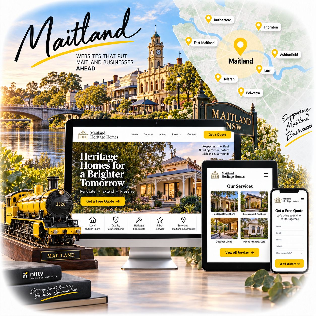 Hero visual for the Maitland web design service