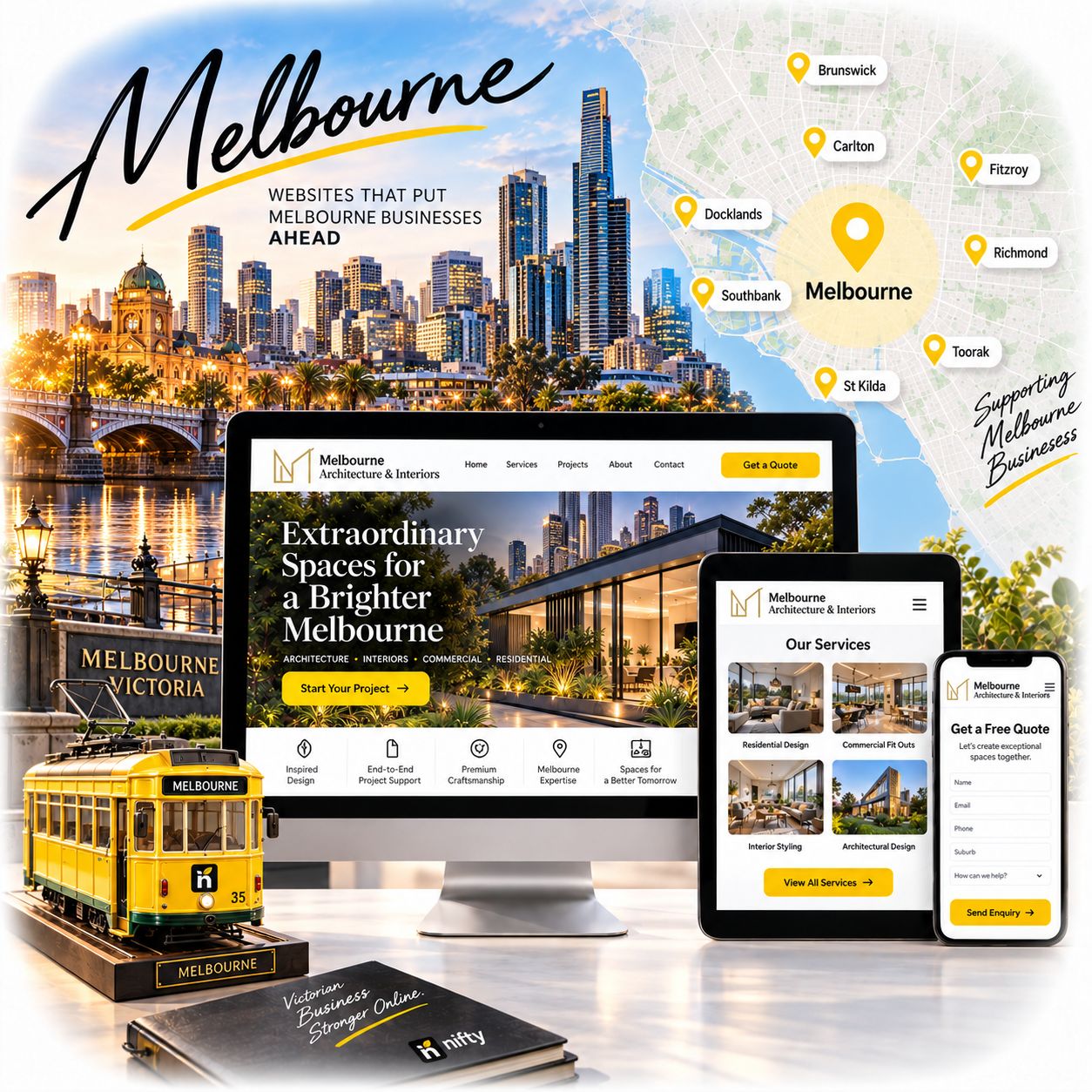 Hero visual for the Melbourne web design service