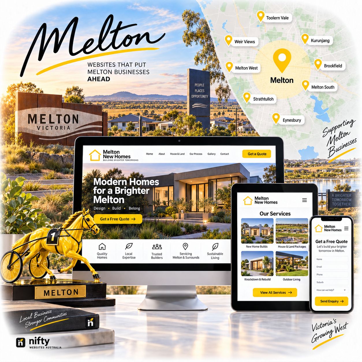 Hero visual for the Melton web design service