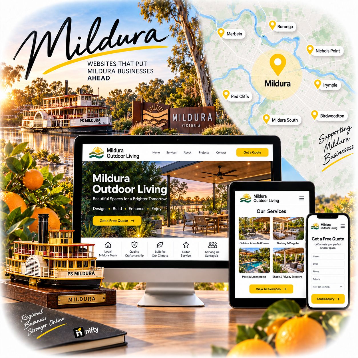 Hero visual for the Mildura web design service