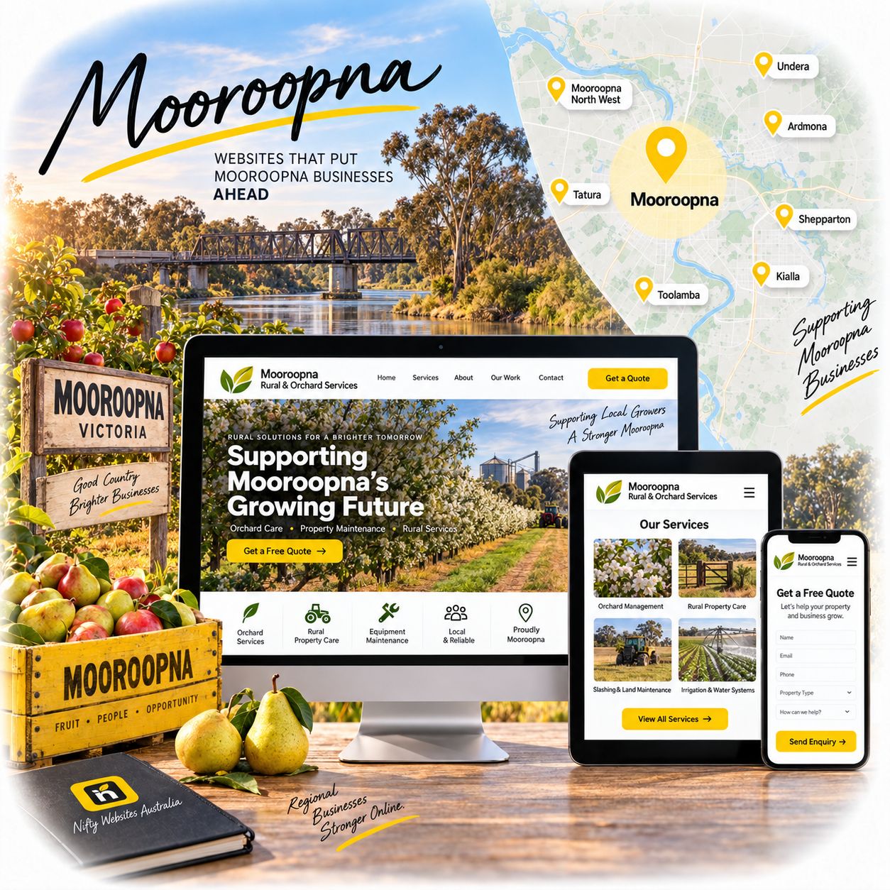 Hero visual for the Mooroopna web design service