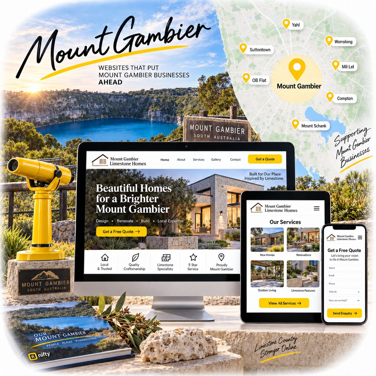 Hero visual for the Mount Gambier web design service