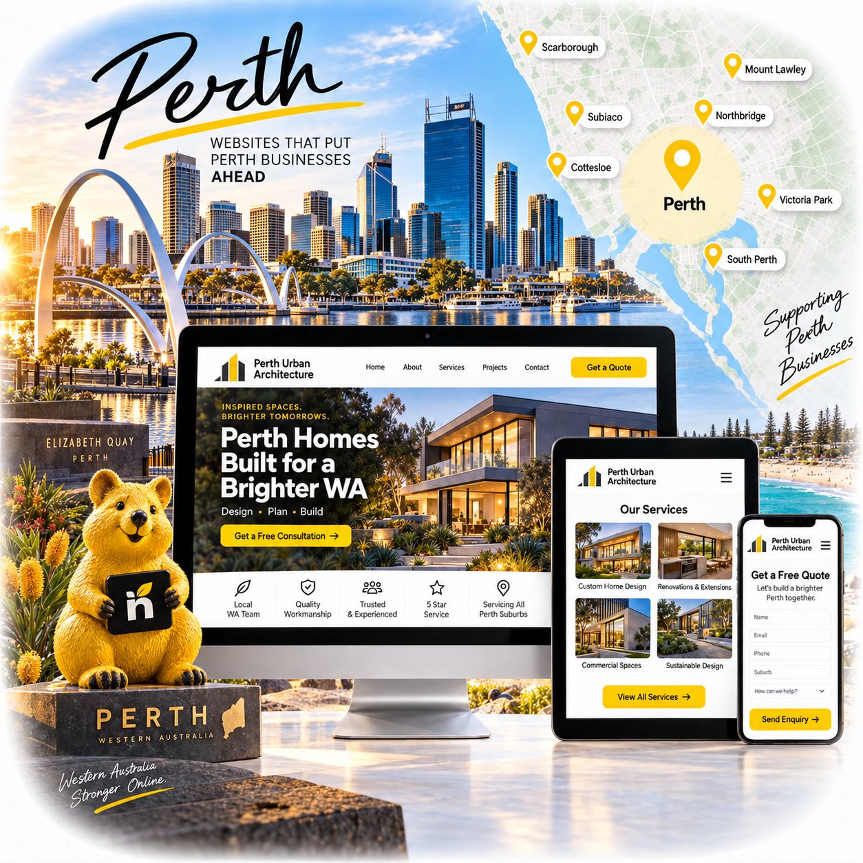 Hero visual for the Perth web design service