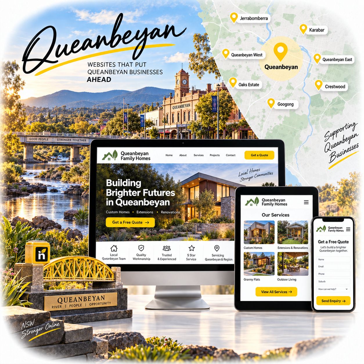 Hero visual for the Queanbeyan web design service