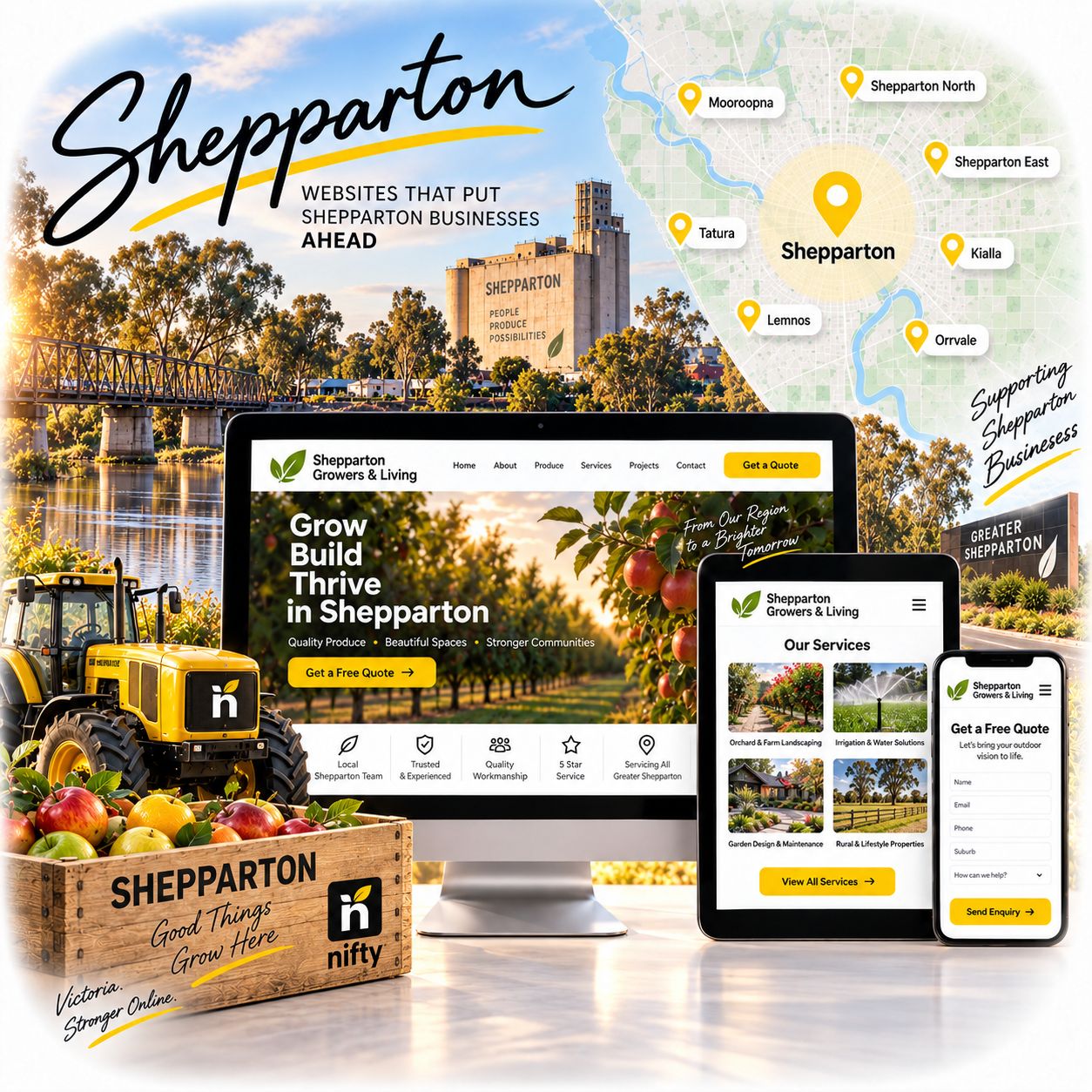 Hero visual for the Shepparton web design service