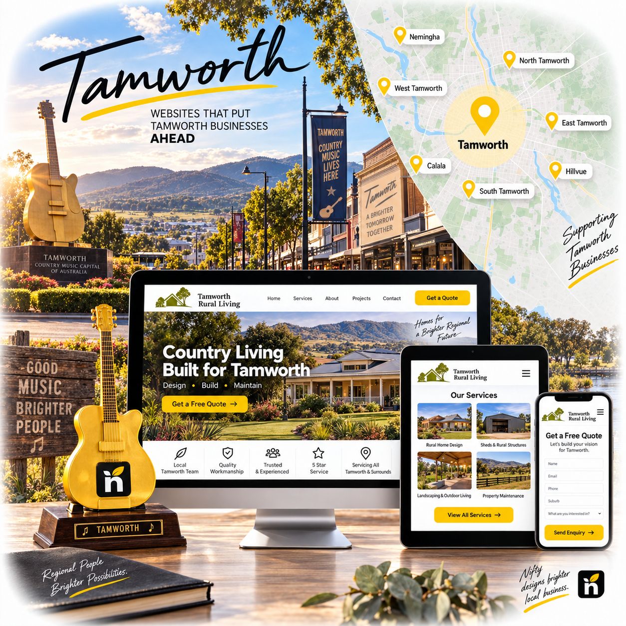 Hero visual for the Tamworth web design service
