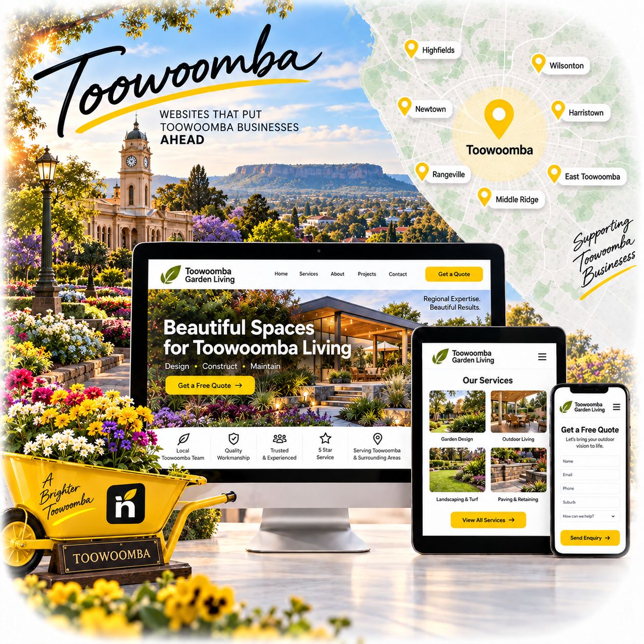Hero visual for the Toowoomba web design service