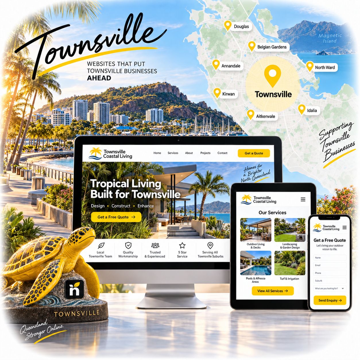 Hero visual for the Townsville web design service