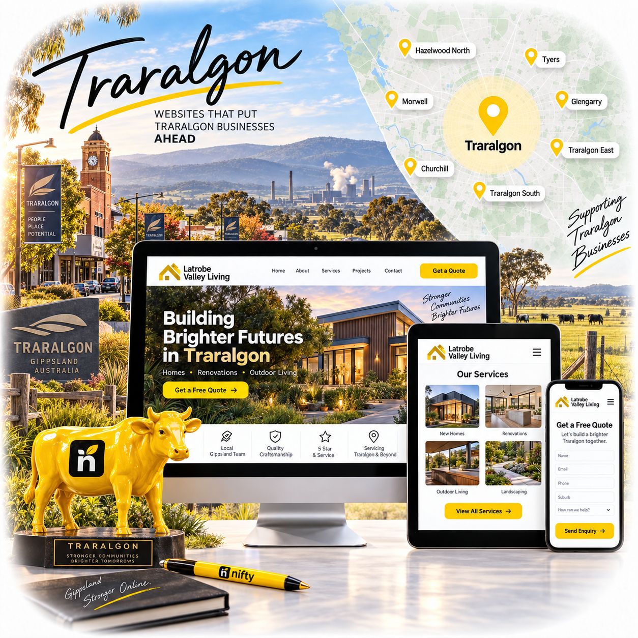 Hero visual for the Traralgon web design service