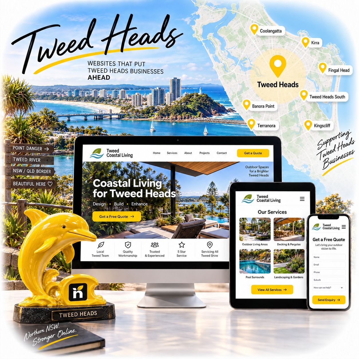 Hero visual for the Tweed Heads web design service