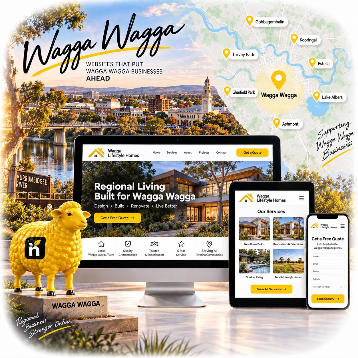 Hero visual for the Wagga Wagga web design service