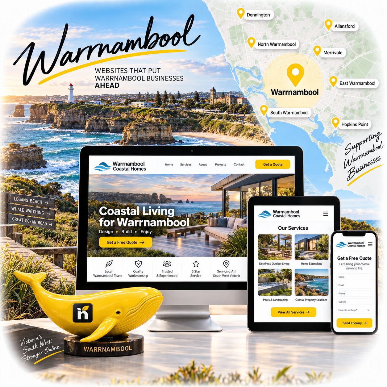 Hero visual for the Warrnambool web design service