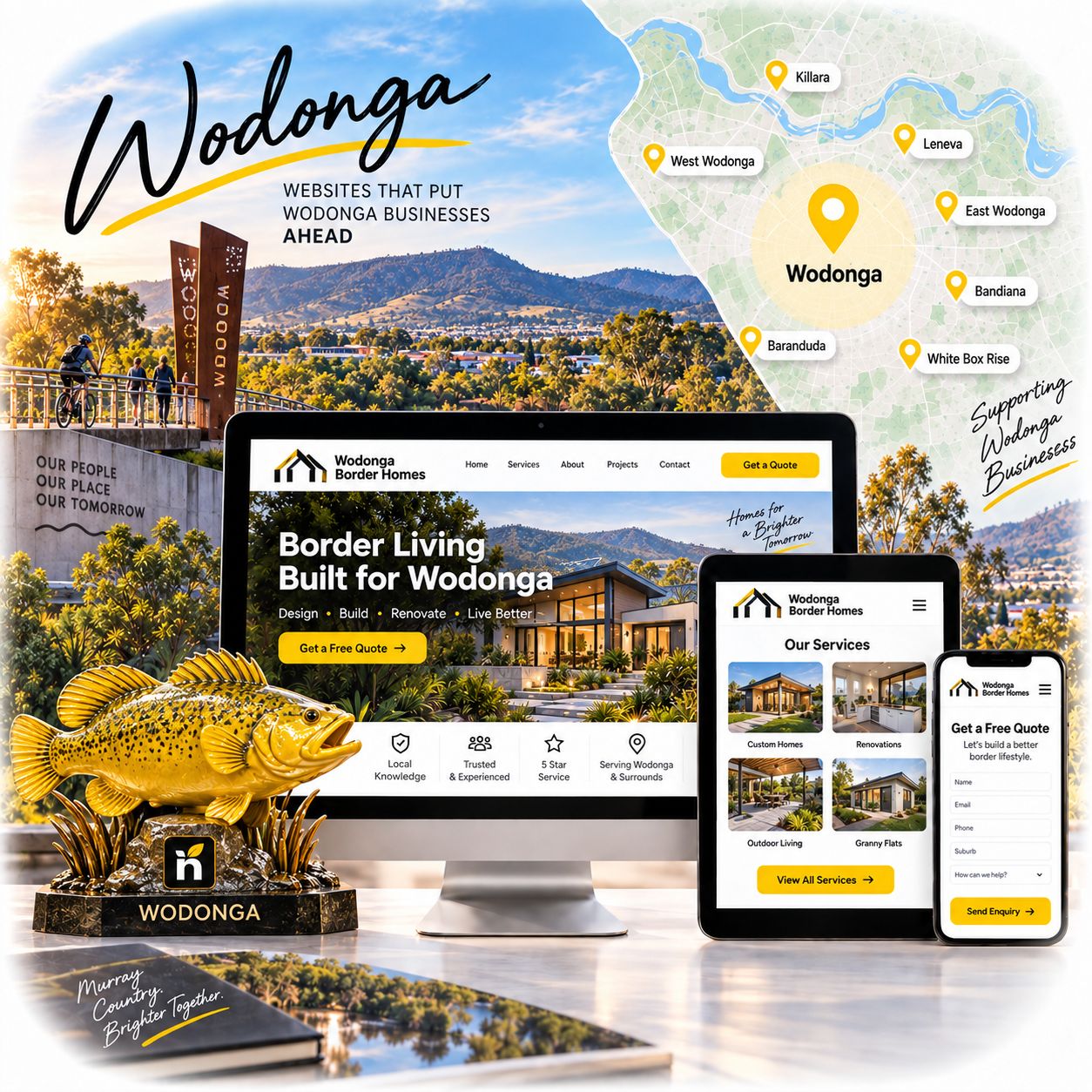 Hero visual for the Wodonga web design service