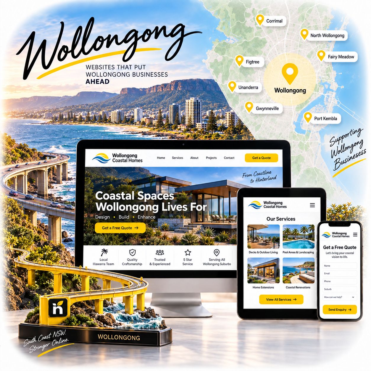 Hero visual for the Wollongong web design service