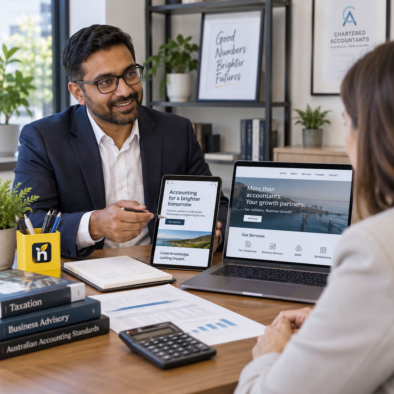Hero visual for the accountants website service