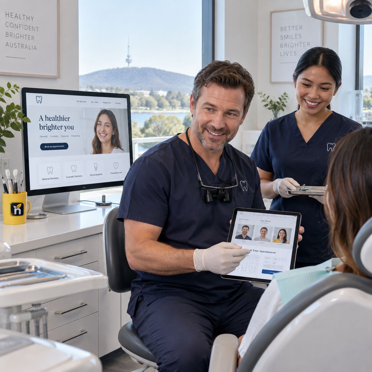 Hero visual for the dentists website service