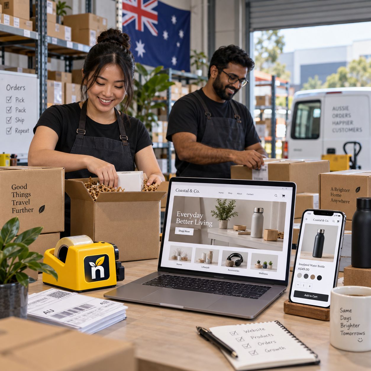 Hero visual for the dropshipping stores website service
