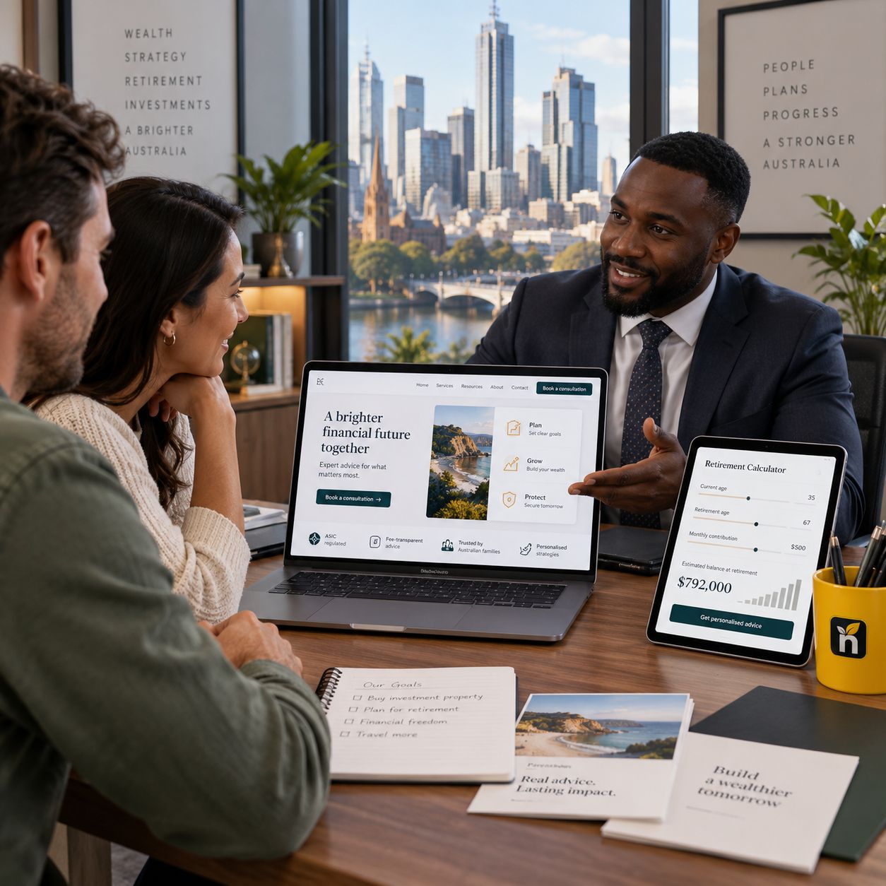 Hero visual for the finance services website service