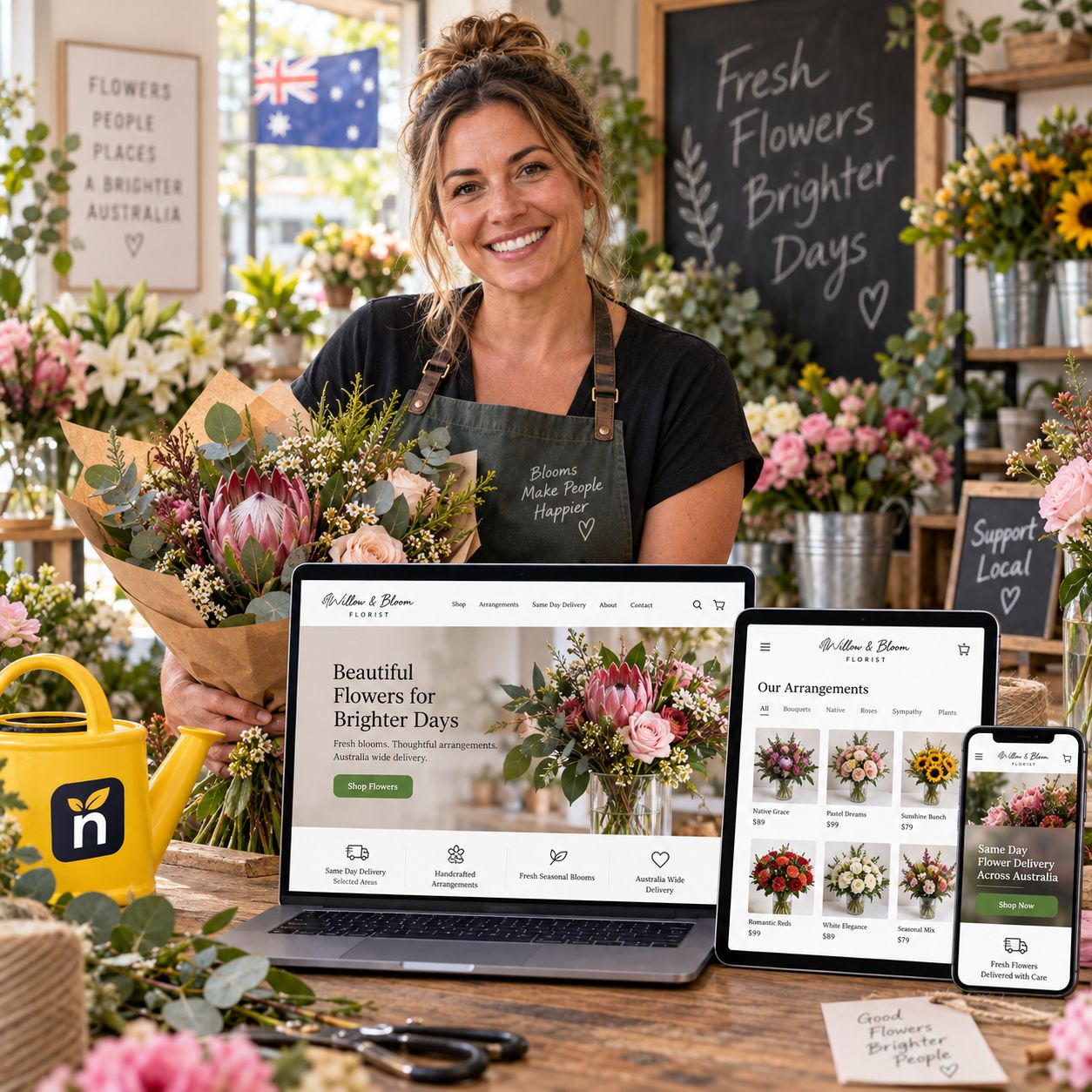 Hero visual for the florists website service