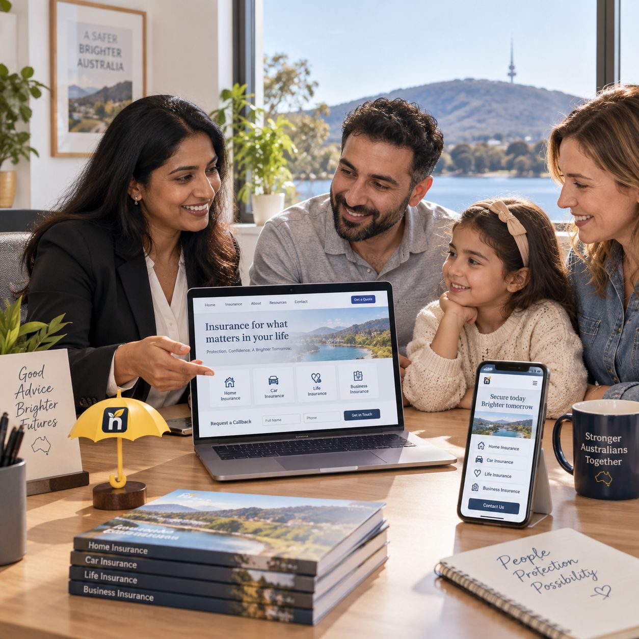 Hero visual for the insurance services website service