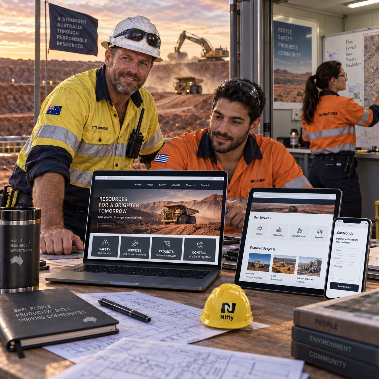 Hero visual for the mining companies website service